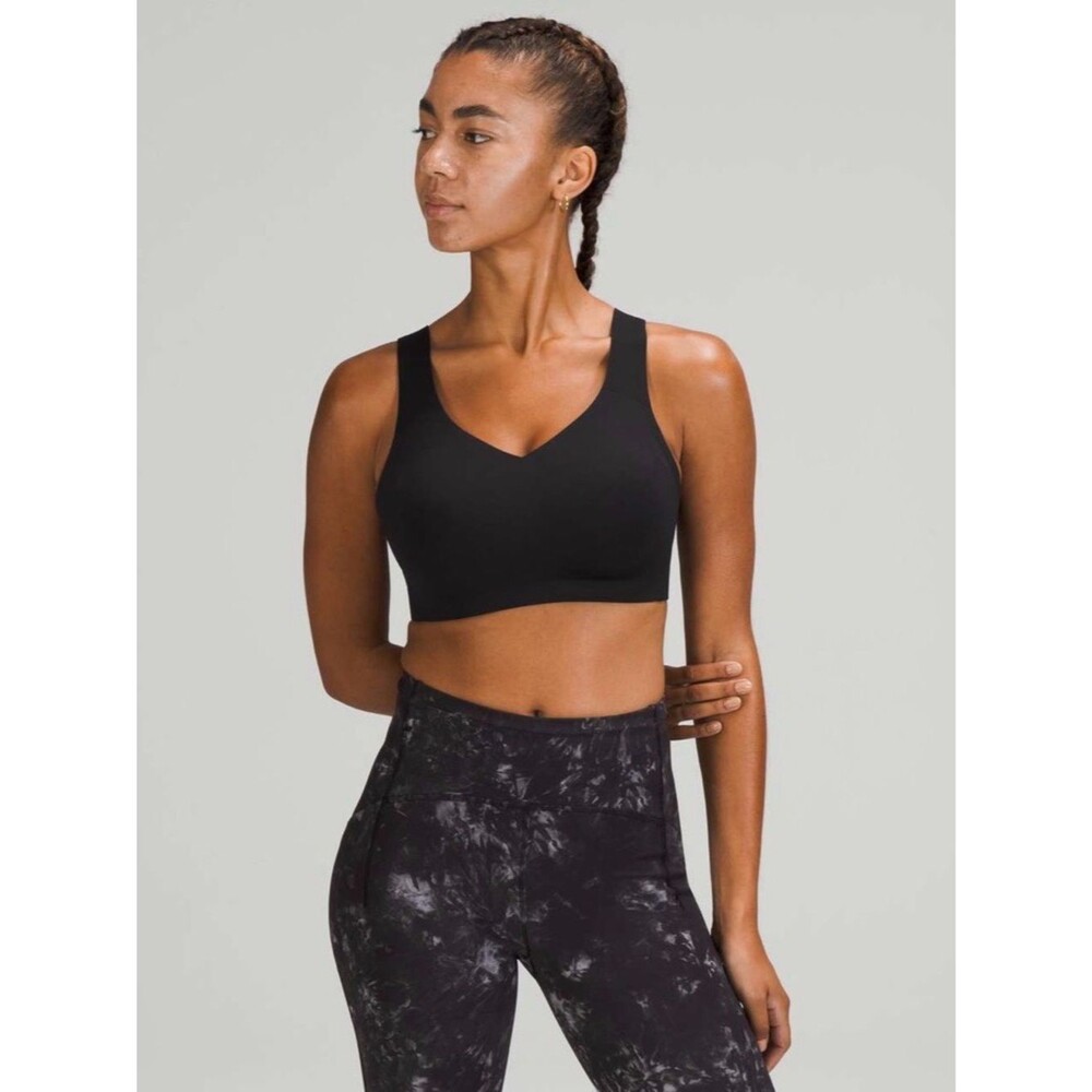 NWT Lululemon Black Enlite Weave-Back Bra, High Support, A-E Cup Women's 38D